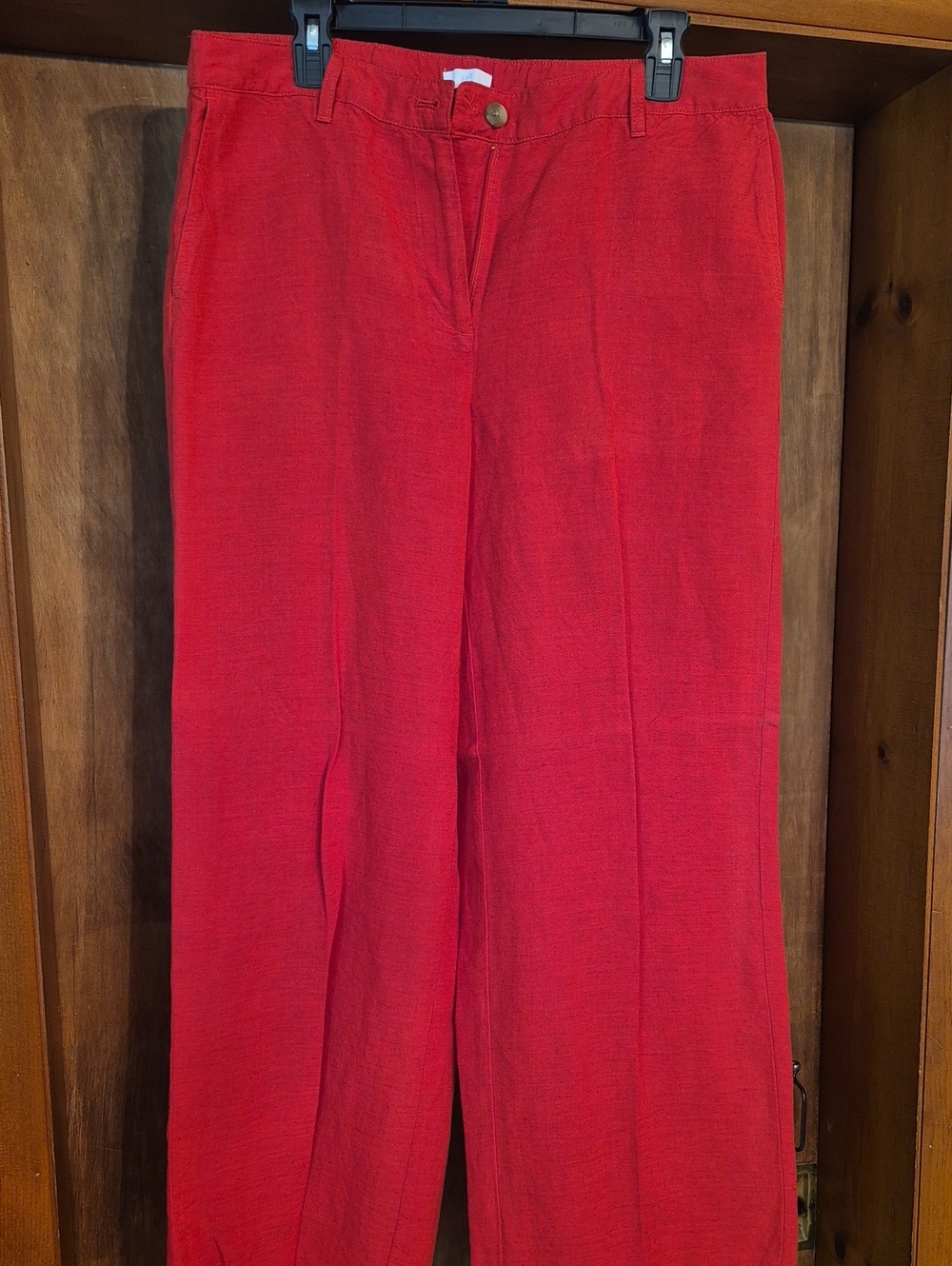 Burnt Orange Women’s Wide-Leg Pants, Linen, J Jill, Size 12